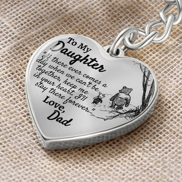 Daughter (Love Dad) Heart Keychain - Love You This Much